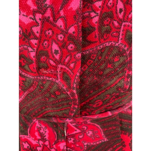 60s Red Print Dress Vintage M Henry Rosenfeld AS IS - Picture 6 of 10